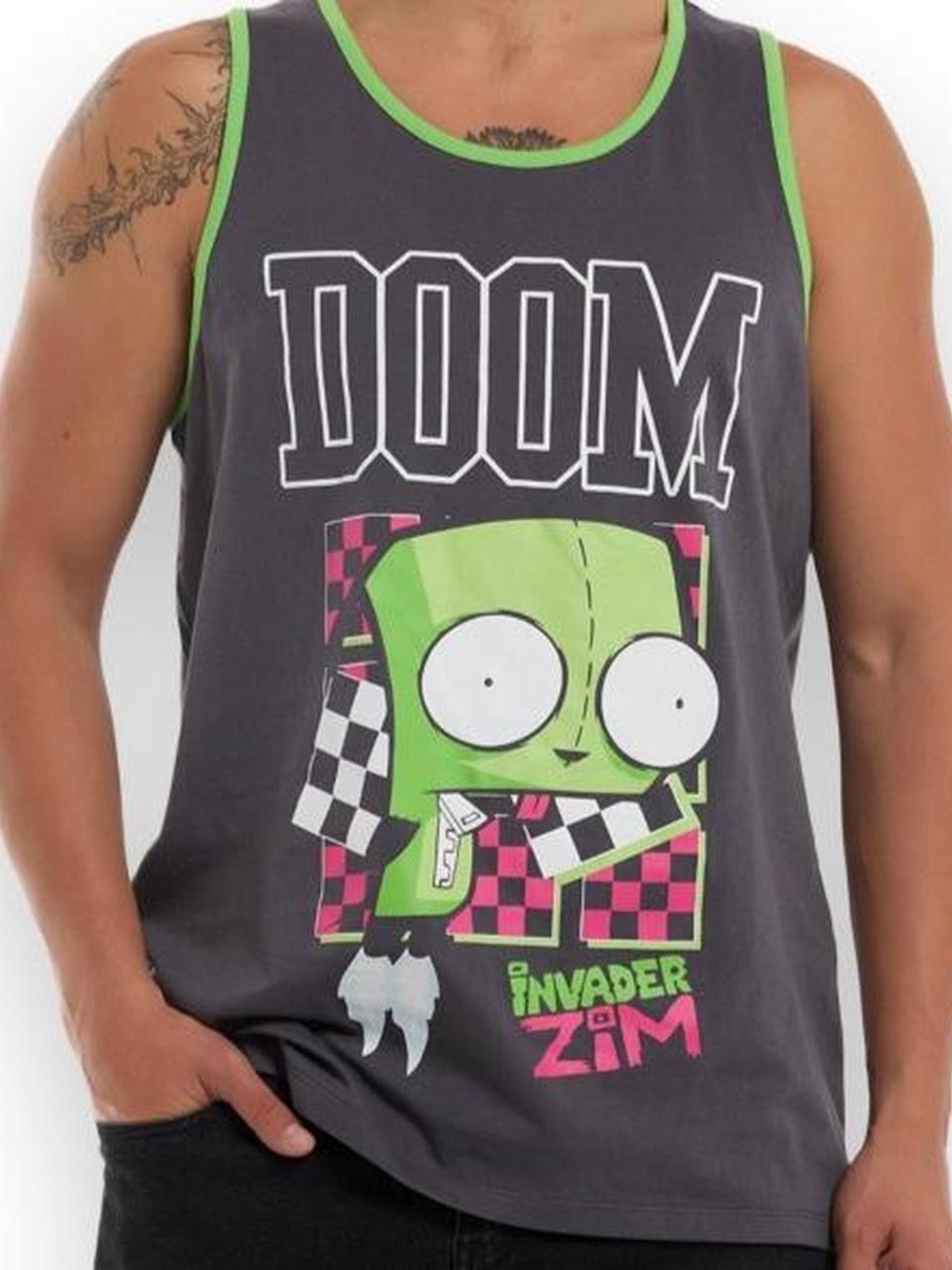 Invader Zim Doom Checkerboard Tank Top Size L BNWT